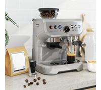 HOMCOM Espresso Machine with Integrated Bean Grinder & Steam Wand, Bean to Cup Coffee Machine with 15 Bar Italian Pump, 2L Water Tank, Cappuccino Maker, Stainless Steel, Silver Tone