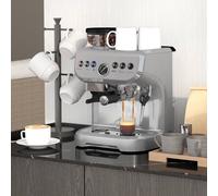 Homcom Espresso Machine, Bean Grinder & Steam Wand, 15 Bar Pump In Silver Silver One Size