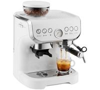 Homcom Espresso Machine, Bean Grinder & Steam Wand, 15 Bar Pressure, White White