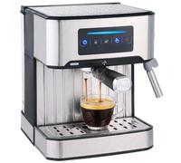 HOMCOM Espresso Machine Coffee Machine Latte Cappuccino Maker | Milk Frother Wand, 1.6 L Water Tank, 850W Semi Automatic 20 Bar, Single/Double/Manual Shot, LED Touch, Hot Water, Cup Warming
