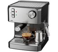 HOMCOM Espresso Machine with Milk Frother Wand, 850W, Black and Silver