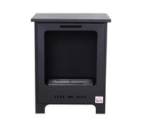 HOMCOM Ethanol Fireplace Black Freestanding Bioethanol Fire with 0.9L Capacity 3 Hours Burn Time Indoor Use
