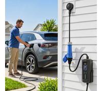 HOMCOM EV Charger 7kW Type 2 to CEE 32A Plug with UK Adapter, 10 m, 6-32A