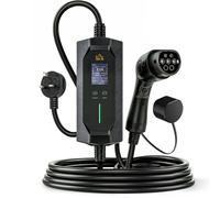 HOMCOM EV Charger Type 2 to 3 Pin Plug, 10 m, 2.8 kW, 6-13 A, Electric Car Charger Type 2 Charging Cable w/ 1-12 h Time Delay