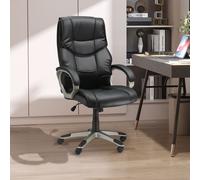 HOMCOM Executive Computer Office Desk Chair High Back Faux Leather Swivel Chair in Black HOMCOM Black