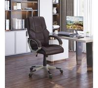 HOMCOM Executive Computer Office Desk Chair High Back Faux Leather Swivel Chair in Brown HOMCOM Brown