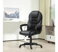 HOMCOM Executive Office Chair High Back Computer Chair With Armrests Black, Black