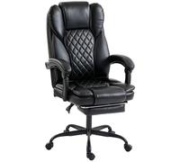 HOMCOM Executive Home Office Chair Reclining Function Footrest Computer Desk Chair High Back, Black