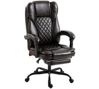 HOMCOM Executive Home Office Chair Reclining Function Footrest Computer Desk Chair High Back, Brown