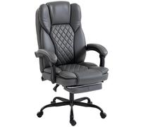 HOMCOM Executive Home Office Chair Reclining Function Footrest Computer Desk Chair High Back, Grey