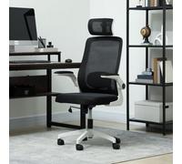 HomCom Executive Mesh Office Chair - Headrest & Lumbar Support - Black