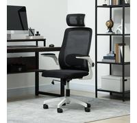 HomCom Executive Mesh Office Chair - Headrest & Lumbar Support - Black