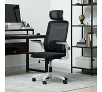 HOMCOM Executive Mesh Office Chair with Headrest - Lumbar Support - Grey - Black | TJ Hughes
