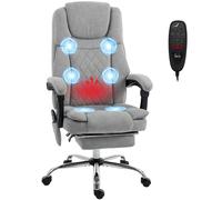 Homcom Executive Office Chair, Desk Chair With Massage And Heat, Grey Grey