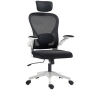 HOMCOM Executive Office Chair, Ergonomic Mesh Desk Chair with High Back, Rotatable Headrest, Adjustable Lumbar Support for Home Study, Black Aosom UK