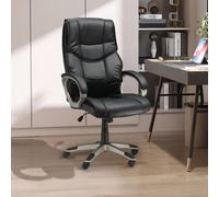 Homcom Executive Computer Office Desk Chair High Back Faux Leather Swivel Chair In Black Black One Size