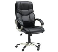 HOMCOM Executive Office Chair Faux Leather Computer Desk Chair w/ Wheel Black | TJ Hughes