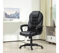 HOMCOM Executive Office Chair High Back Computer Chair with Armrests Grey - Black