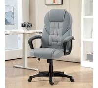 Homcom Executive Office Chair High Back Computer Chair With Armrests Grey Grey