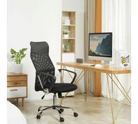 HOMCOM Executive Office Chair High Back Mesh Back Seat Desk Chairs, Light Grey