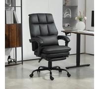 Homcom Executive Office Chair, Pu Leather Desk Chair With Armrests Black