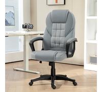 HOMCOM Executive Office Chair, PU Leather High Back Desk Chair, Swivel Computer Chair with Adjustable Height and Tilt Function, Grey Grey