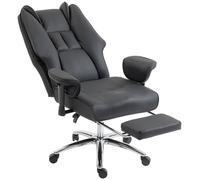 Homcom Executive Office Chair, Reclining Desk Chair With Footrest, Black Black