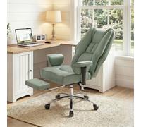 Homcom Executive Office Chair, Reclining Desk Chair With Footrest, Green Green