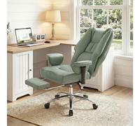 HOMCOM Executive Office Chair, Reclining Desk Chair with Footrest, Green