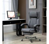 HOMCOM High Back Computer Desk Chair with Adjustable Headrest Footrest in Dark Grey HOMCOM Dark Grey