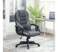 HOMCOM Executive Office Chair with High Back, Computer Chair, Charcoal Grey, Grey