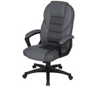 Homcom Executive Office Chair With High Back, Computer Chair, Charcoal Grey In Dark Grey Dark Grey