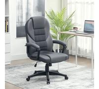 HOMCOM Executive Office Chair with High Back, Computer Chair, Charcoal Grey