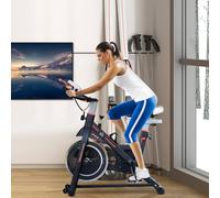HOMCOM Belt-Driven Exercise Bike with LCD Display-Black