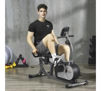 HOMCOM Exercise Bike with LCD Display, Stationary Bike with Quiet 8-Level Magnetic Resistance, Adjustable Seat and Backrest, Indoor Cycling Exercise Equipment for Home Gym Fitness Workout Training