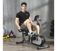 HOMCOM Exercise Bike with LCD Display, Stationary Bike with Quiet 8-Level Magnetic Resistance, Adjustable Seat and Backrest, Indoor Cycling Exercise Equipment for Home Gym Fitness Workout Training