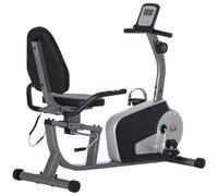 HOMCOM Exercise Bike with LCD Display, Stationary Bike with Quiet 8-Level Magnetic Resistance, Adjustable Seat and Backrest, Indoor Cycling Exercise Equipment for Home Gym Fitness Workout Training