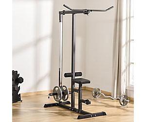 Homcom Exercise Pulley Machine with Adjustable Seat