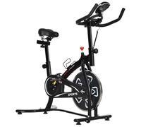 HOMCOM Indoor Stationary Exercise Bike 6kg Flywheel Fitness Cardio Workout Bke Trainer for Home Gym w/Adjustable Resistance LCD Monitor Pad and Bottle Holder Black