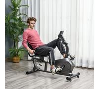 HOMCOM Exercise Training Stationary Cycling Bike with LCD Monitor Holder in Black | Size: Standard HOMCOM Black Standard