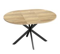 HOMCOM Extendable Dining Table for 4-6, Industrial Kitchen Dinner Table with Butterfly Leaf and X-Shape Base, Natural Wood