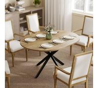 Homcom Extendable Dining Table For 4-6 With X-Shape Base, Natural Wood Natural