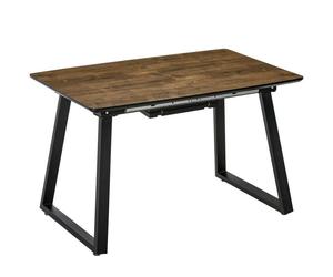 Homcom Extendable Dining Table Rectangular Wood Effect Tabletop For 4-6 People With Steel Frame & Hidden Leaves For Kitchen