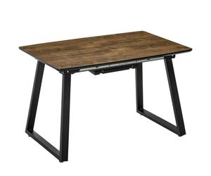 HOMCOM Extendable Dining Table Rectangular Wood Effect Tabletop with Steel Frame | TJ Hughes