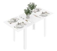 Extendable Dining Table, Seats 4-6 People, High Gloss White HOMCOM White One Size