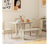 HOMCOM Extendable Kitchen Table Folding Dining Table for Small Space in Light Oak HOMCOM Light Oak