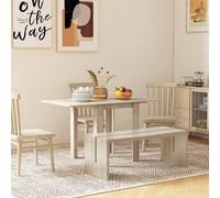 HOMCOM Folding Dining Table Extendable Drop Leaf Table For 2-4, Brown