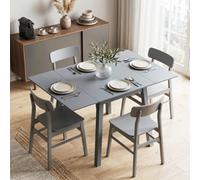 HOMCOM Extendable Kitchen Table for 2-4, Folding Drop Leaf Dining Table