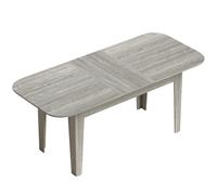 Homcom 140-180 Cm Extendable Oval Dining Table For 4-6 Round Edges In Grey Grey