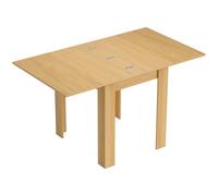 HOMCOM Extendable Rectangular Dining Table for 4 to 6 People, 70-140 cm Kitchen Table, Felt Pads, Natural Wood